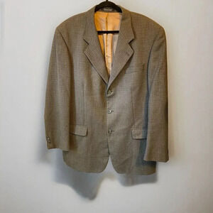 Conte di Milano Mens 44Tall 3Btn Wool Blazer Jacket SportCoat Houndstooth Gray